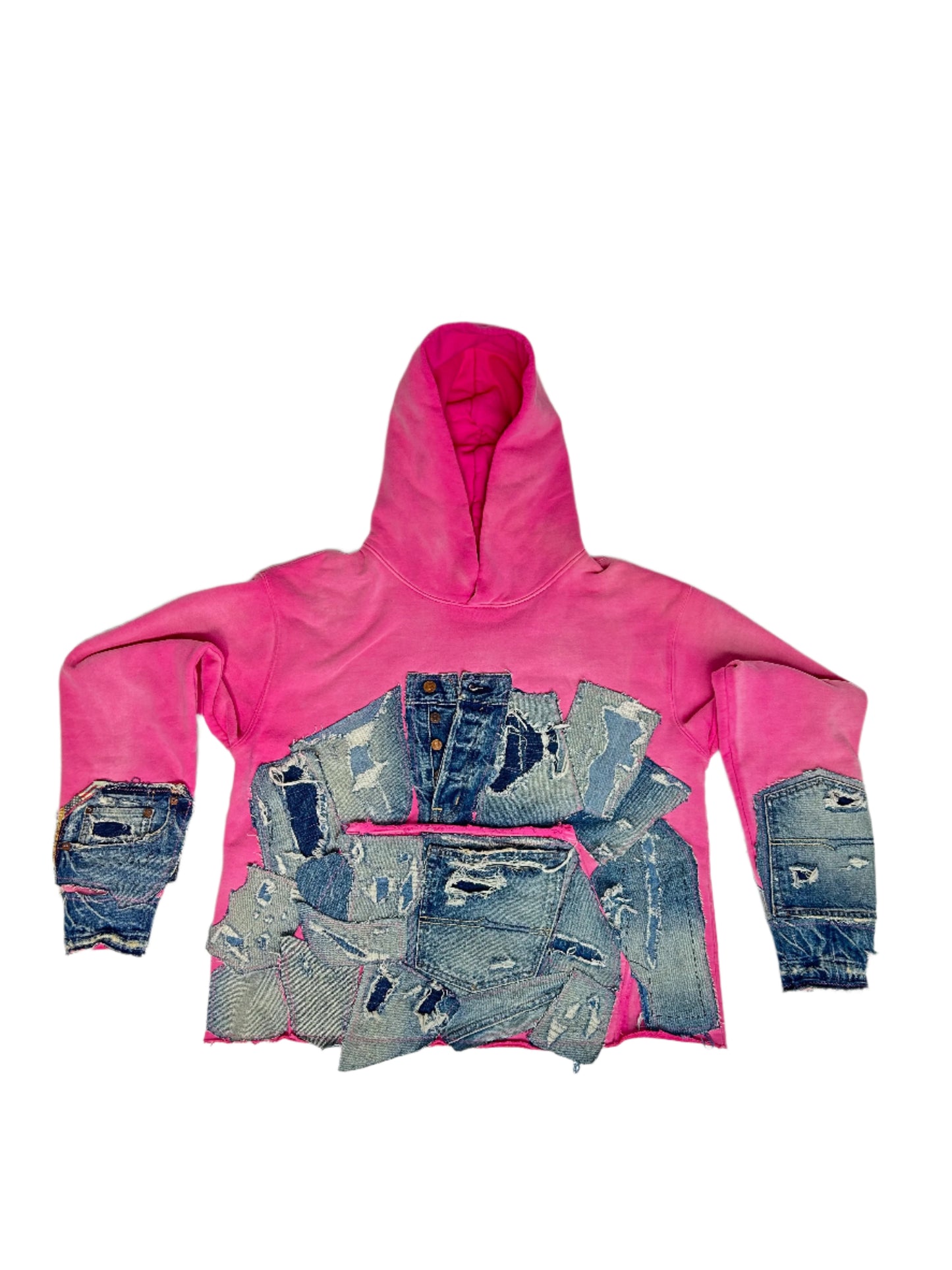Pink Stone Washed Reworked Hoodie
