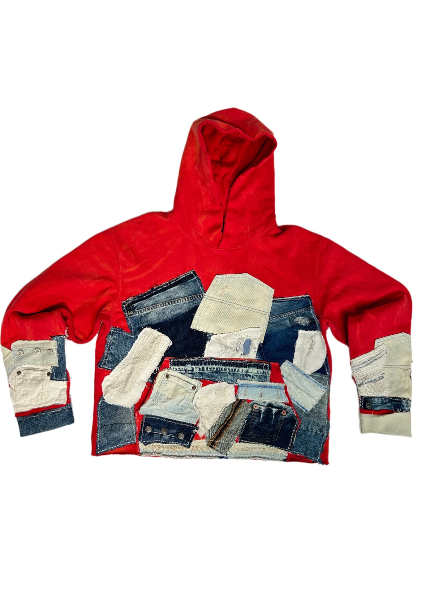 Red Stone Washed Reworked Hoodie