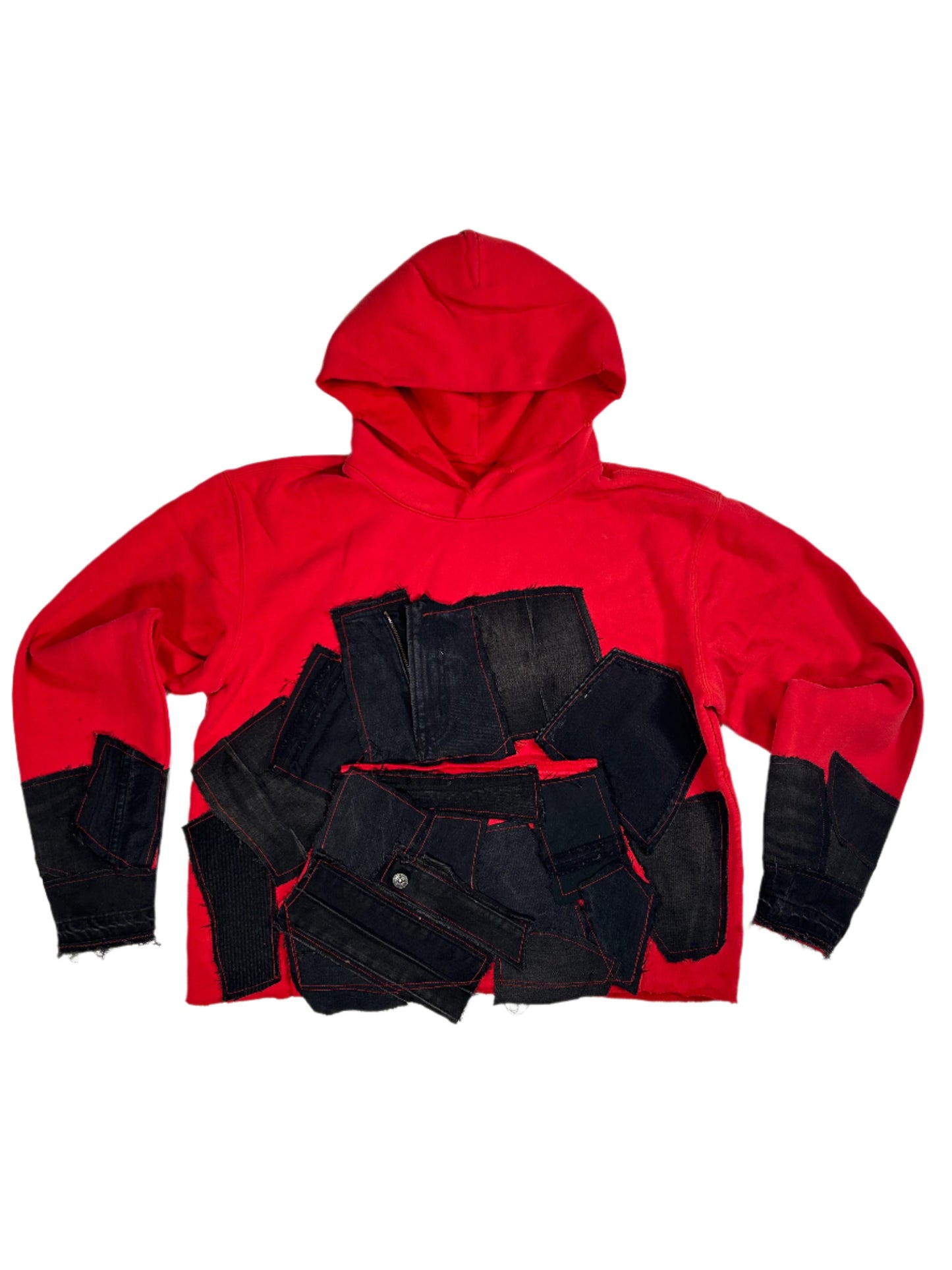 Red Stone Washed Reworked Hoodie