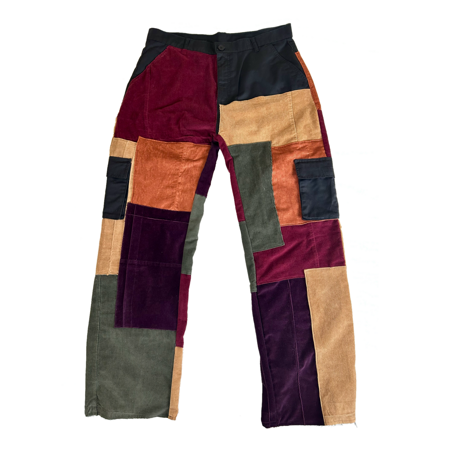Corduroy Patchwork Cargo Pants